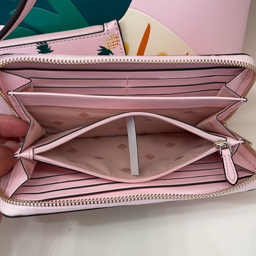 Kate Spade Pineapple Large Continental Wallet Pink Multi - Picture 8 of 16